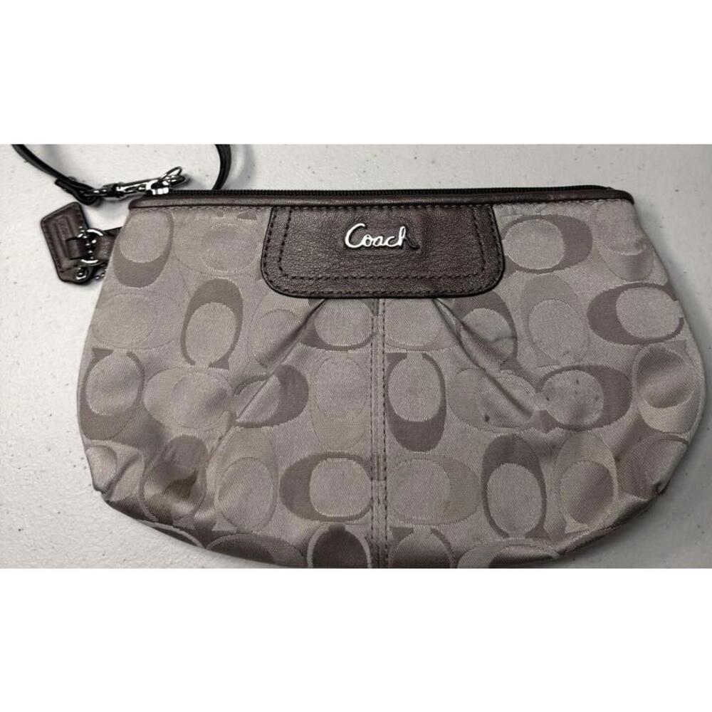 Coach Signature Print Wristlet Wallet - Picture 1 of 3